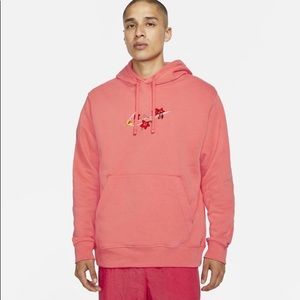Nike Sportswear Men’s Logo Twist Fleece Pullover Hoodie in Magic Ember